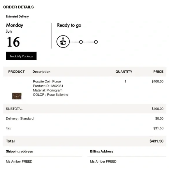 Louis Vuitton Rosalie Coin Purse - Ballerina Pink - Picture 7 of 7